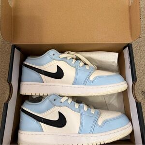 Nike Blue and White Jordan Air 1 Low